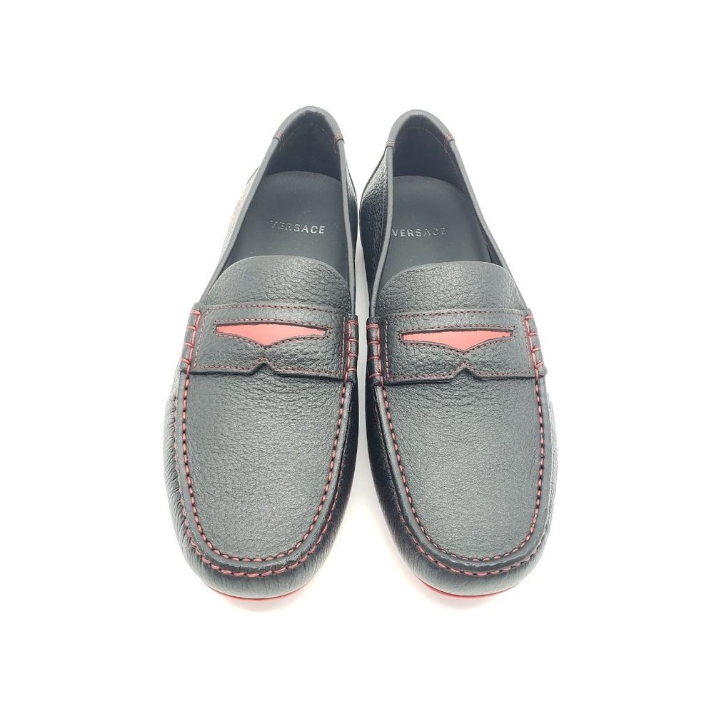 Versace Medusa Leather Loafers Moccasin Black - 39 - Picture 3 of 10
